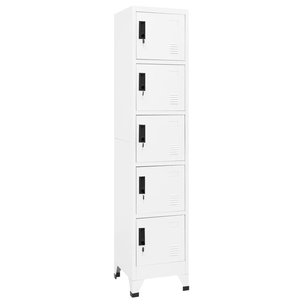 Locker Cabinet White 38x40x180 cm Steel - All Things Good