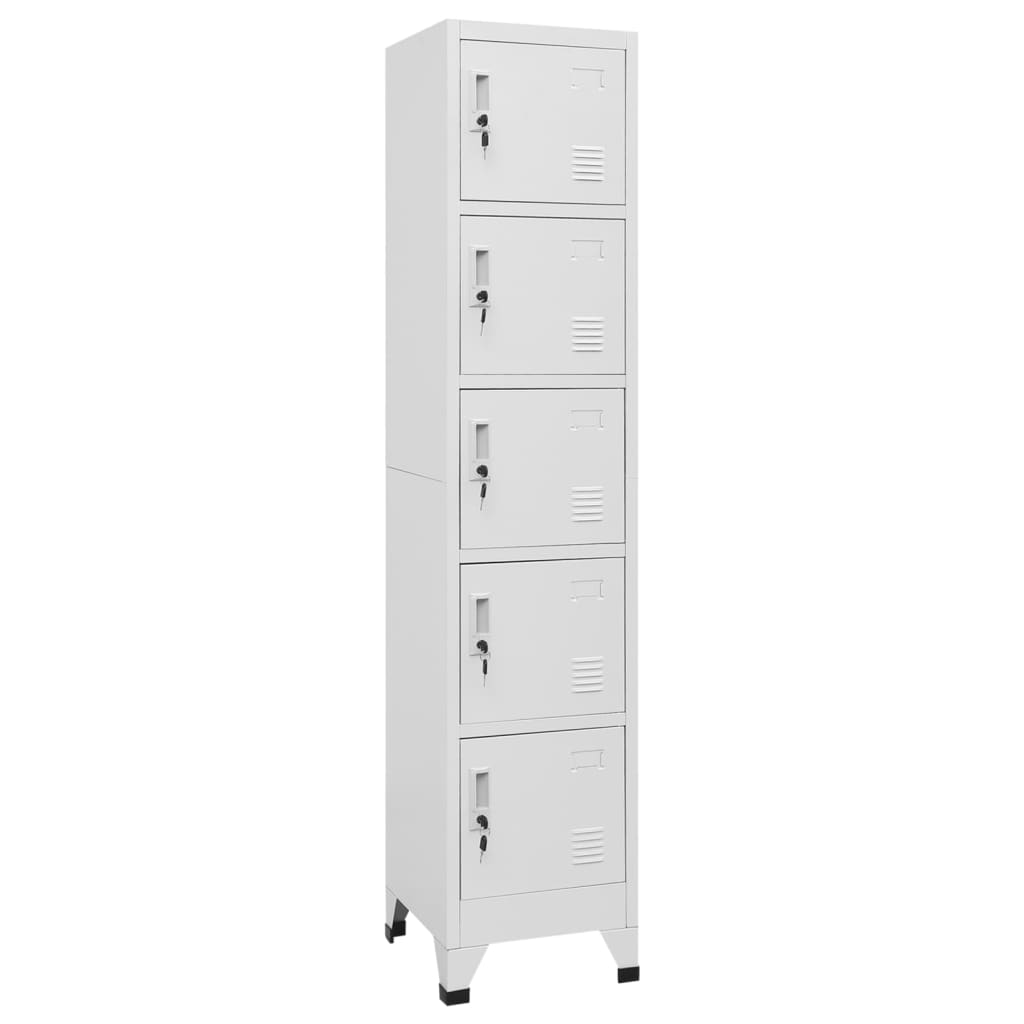 Locker Cabinet Light Grey 38x40x180 cm Steel - Discount Dealers