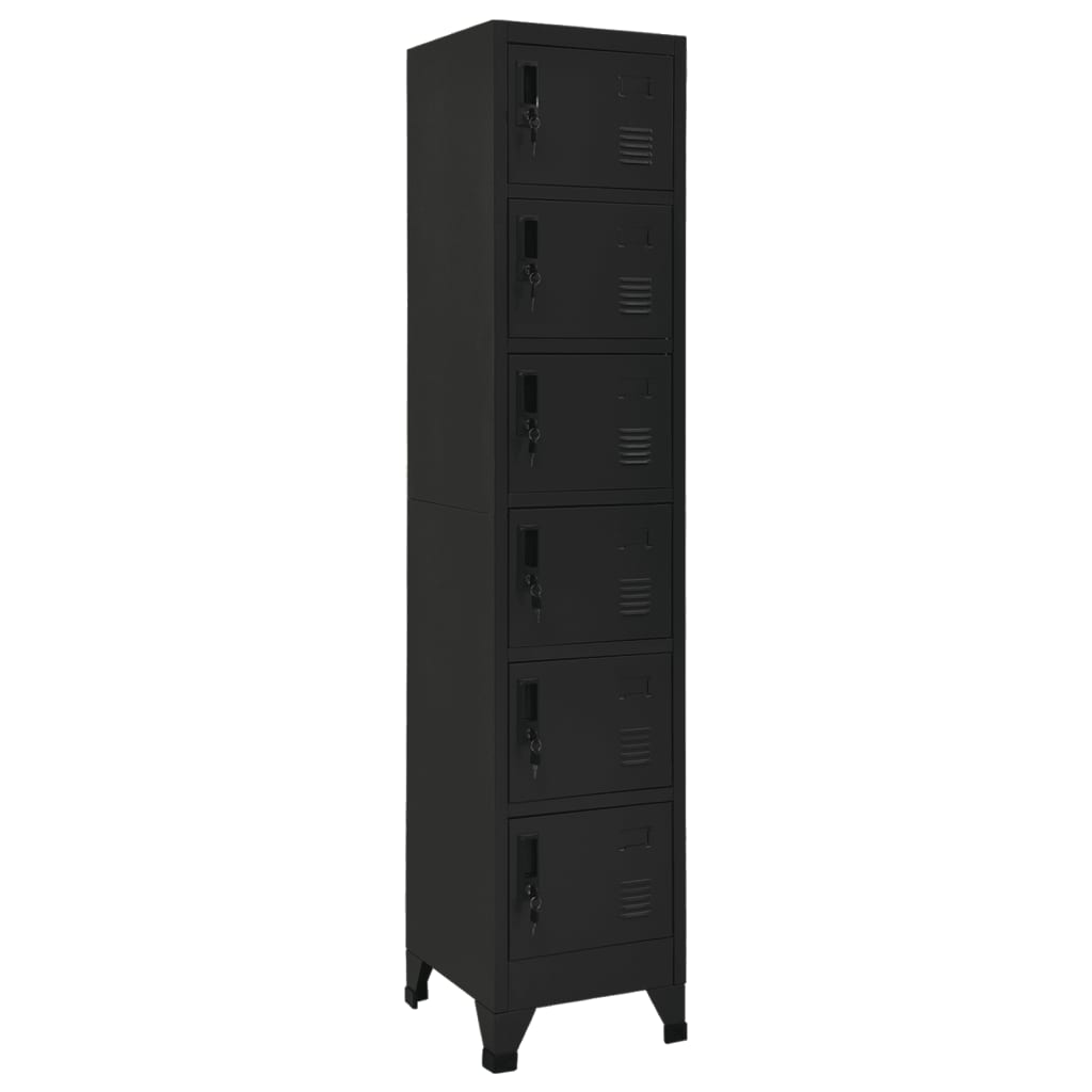 Locker Cabinet Black 38x40x180 cm Steel - Style and Chic