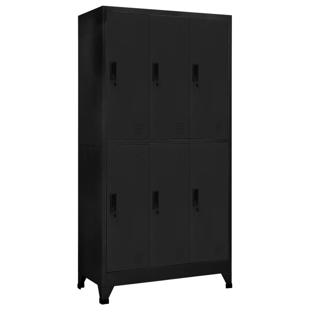 Locker Cabinet Black 90x45x180 cm Steel - The Home Maker