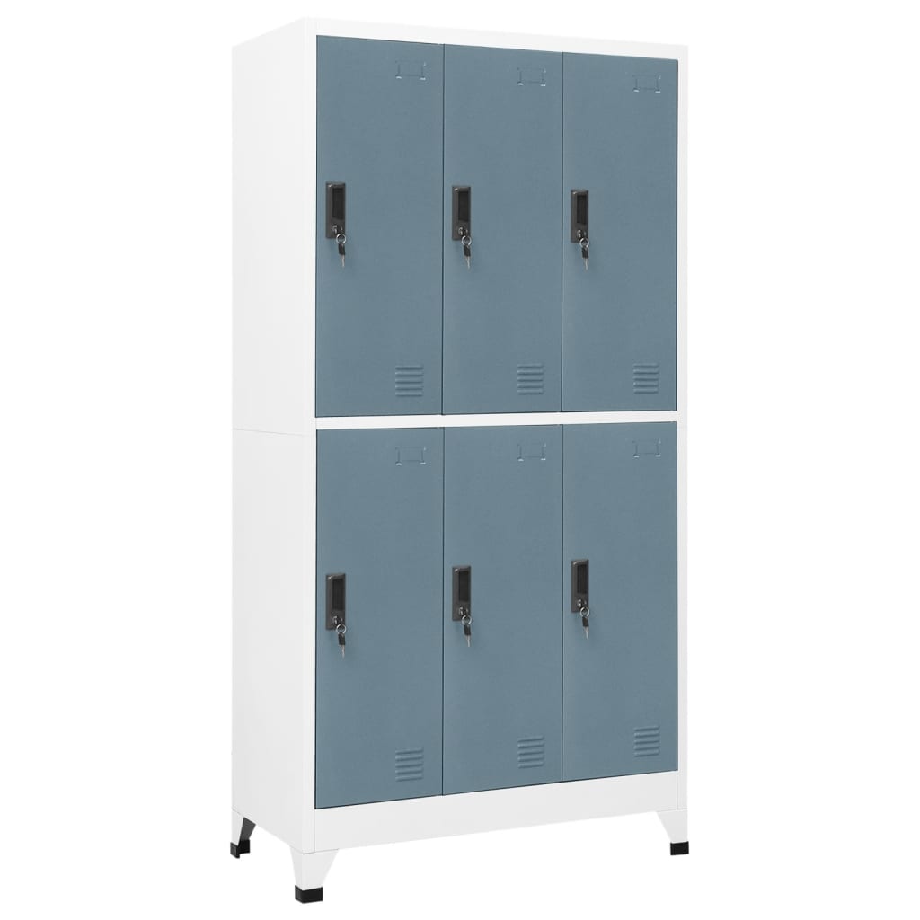 Locker Cabinet Light Grey and Dark Grey 90x45x180 cm Steel - The Home Maker