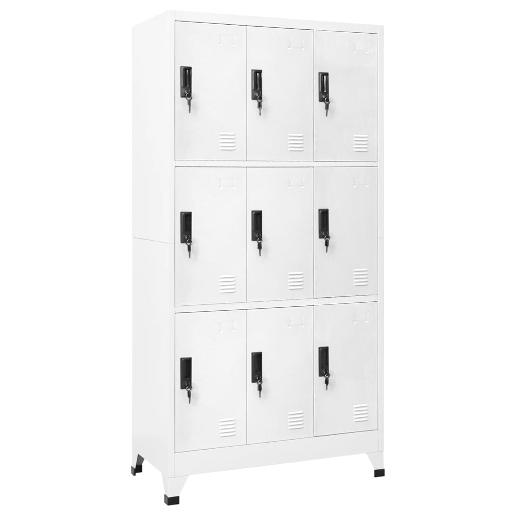 Locker Cabinet White 90x45x180 cm Steel - Style and Chic
