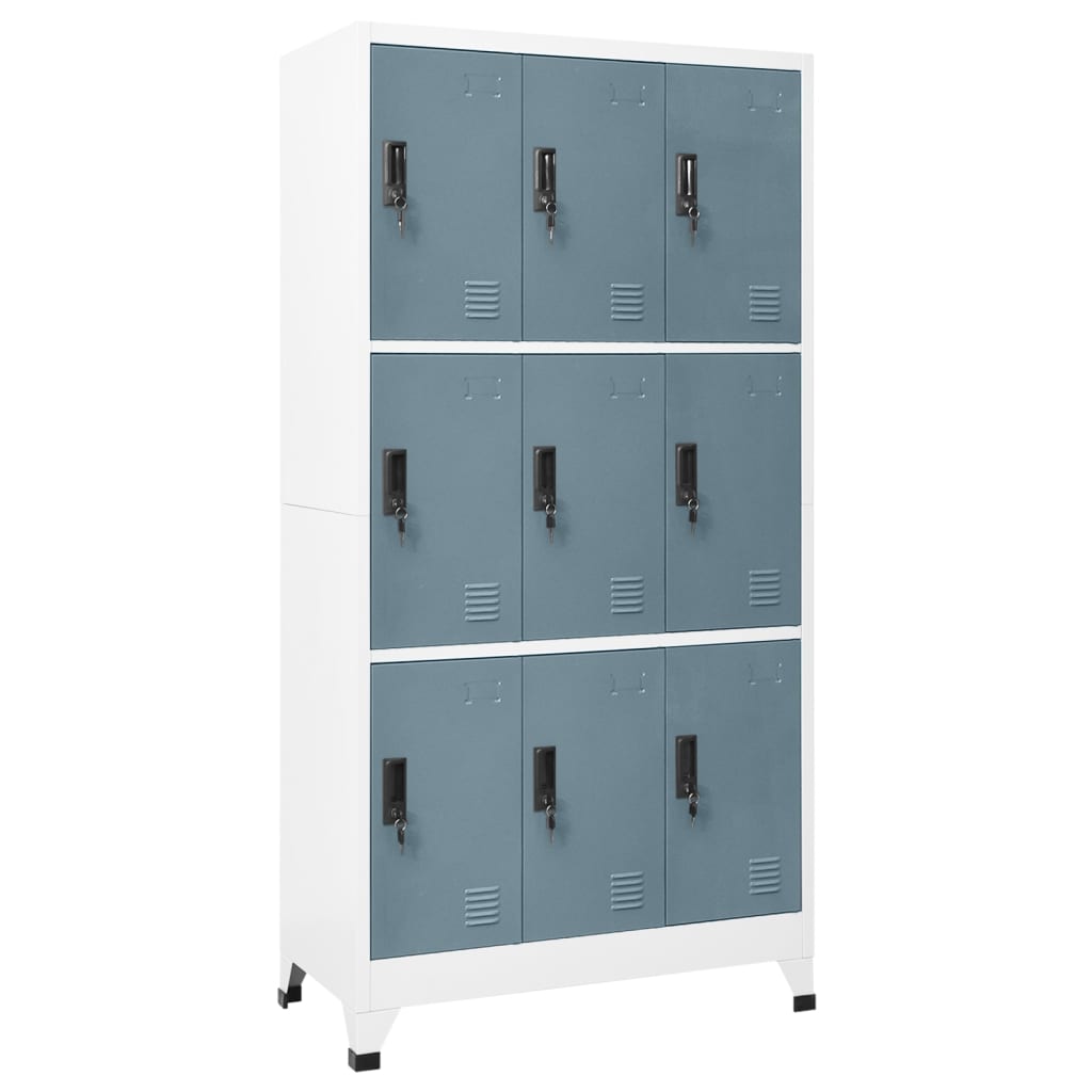 Locker Cabinet Light Grey and Dark Grey 90x45x180 cm Steel - All Things Good