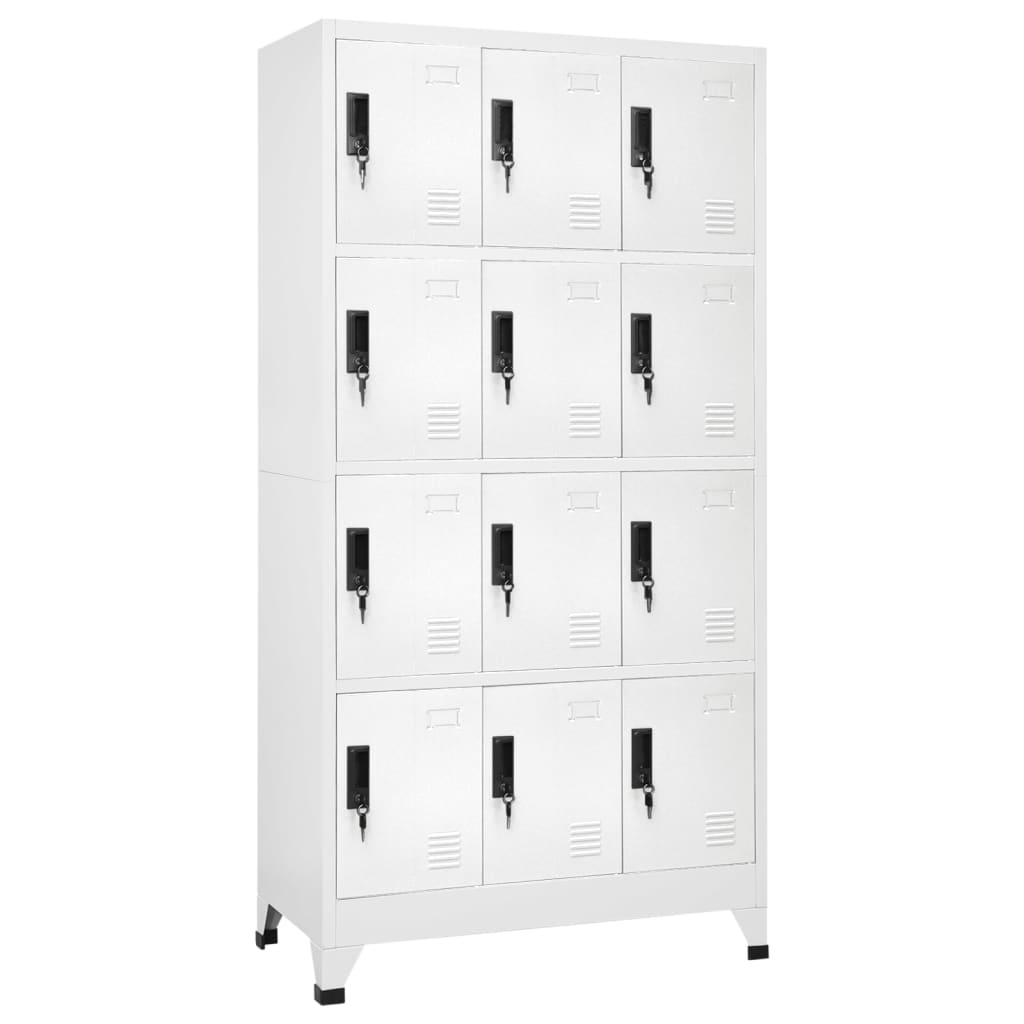 Locker Cabinet White 90x45x180 cm Steel - Style and Chic
