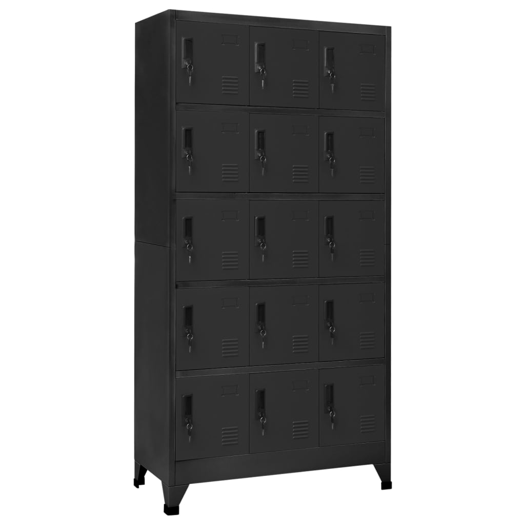 Locker Cabinet Anthracite 90x40x180 cm Steel - Merlin Deals