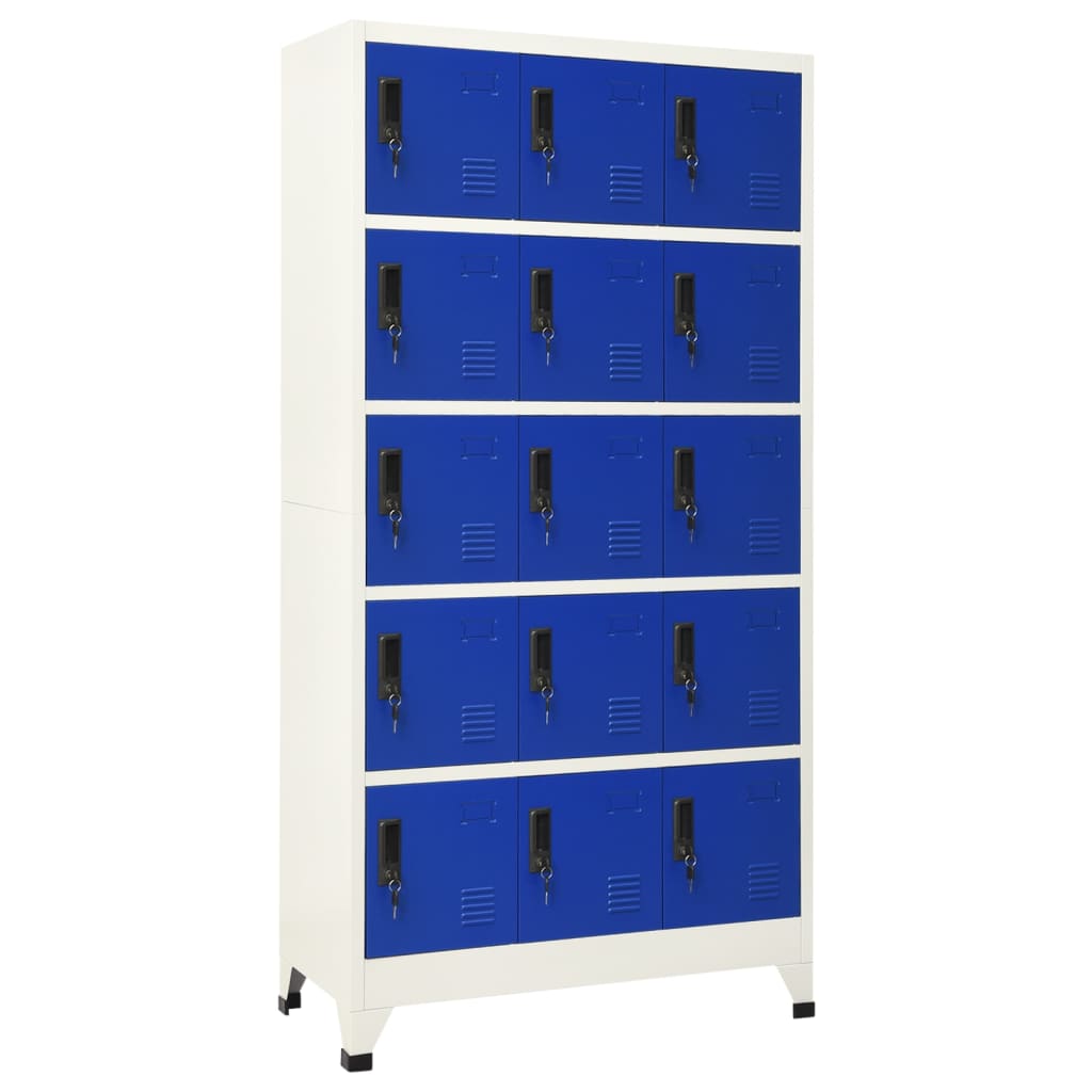 Locker Cabinet Grey and Blue 90x40x180 cm Steel - Direct Imports