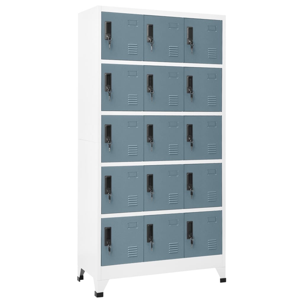 Locker Cabinet Light Grey and Dark Grey 90x40x180 cm Steel - Style and Chic