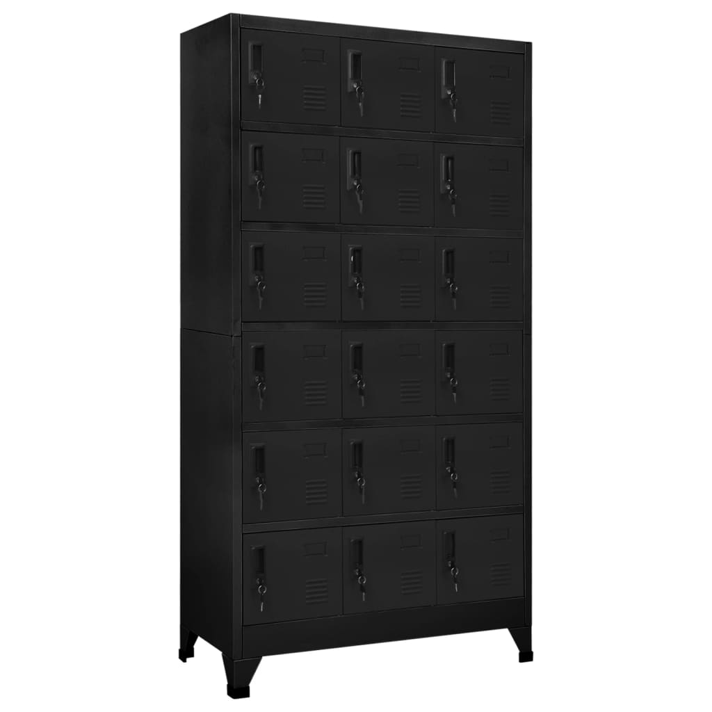 Locker Cabinet Black 90x40x180 cm Steel - Direct Imports