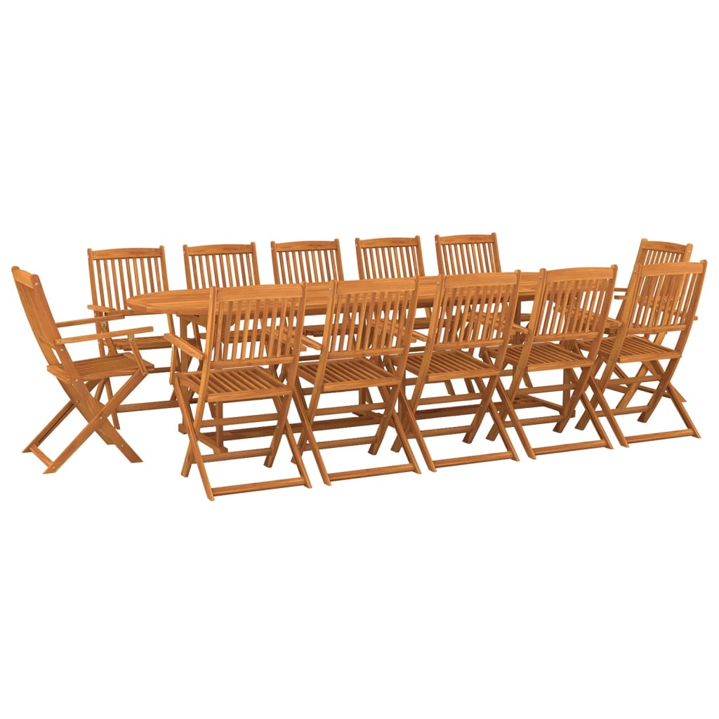 13 Piece Garden Dining Set Solid Acacia Wood - All Things Good