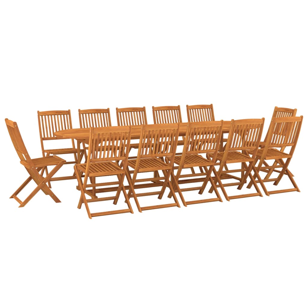 13 Piece Garden Dining Set Solid Acacia Wood - All Things Good