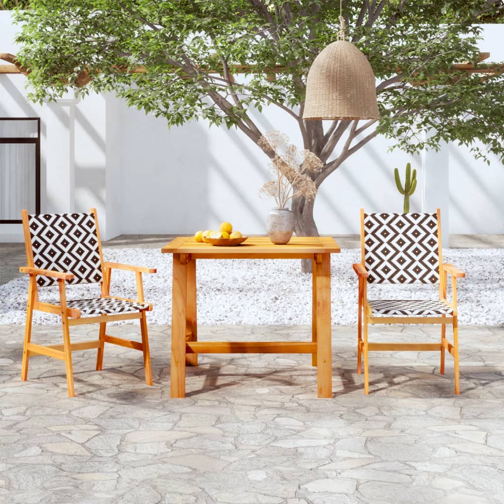 3 Piece Garden Dining Set Solid Acacia Wood - All Things Good