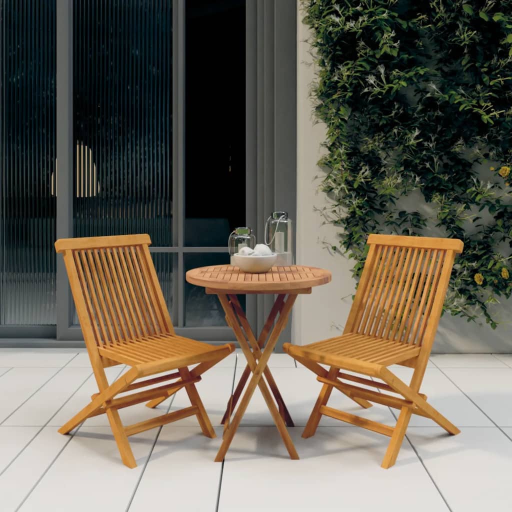 3 Pcs Garden Dining Set Solid Wood Teak - Merkel Designers