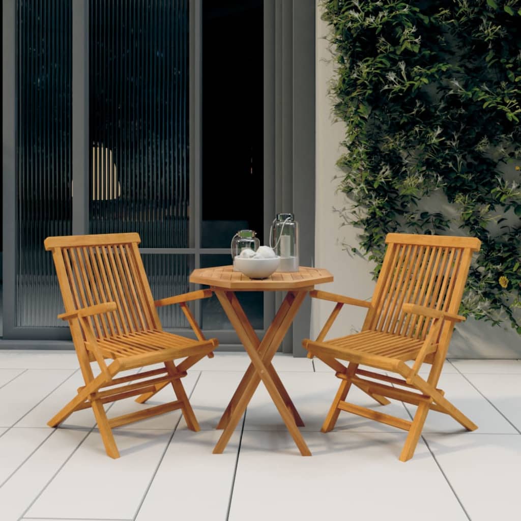 3 Piece Garden Dining Set Solid Wood Teak - Tyrell & Tyrell