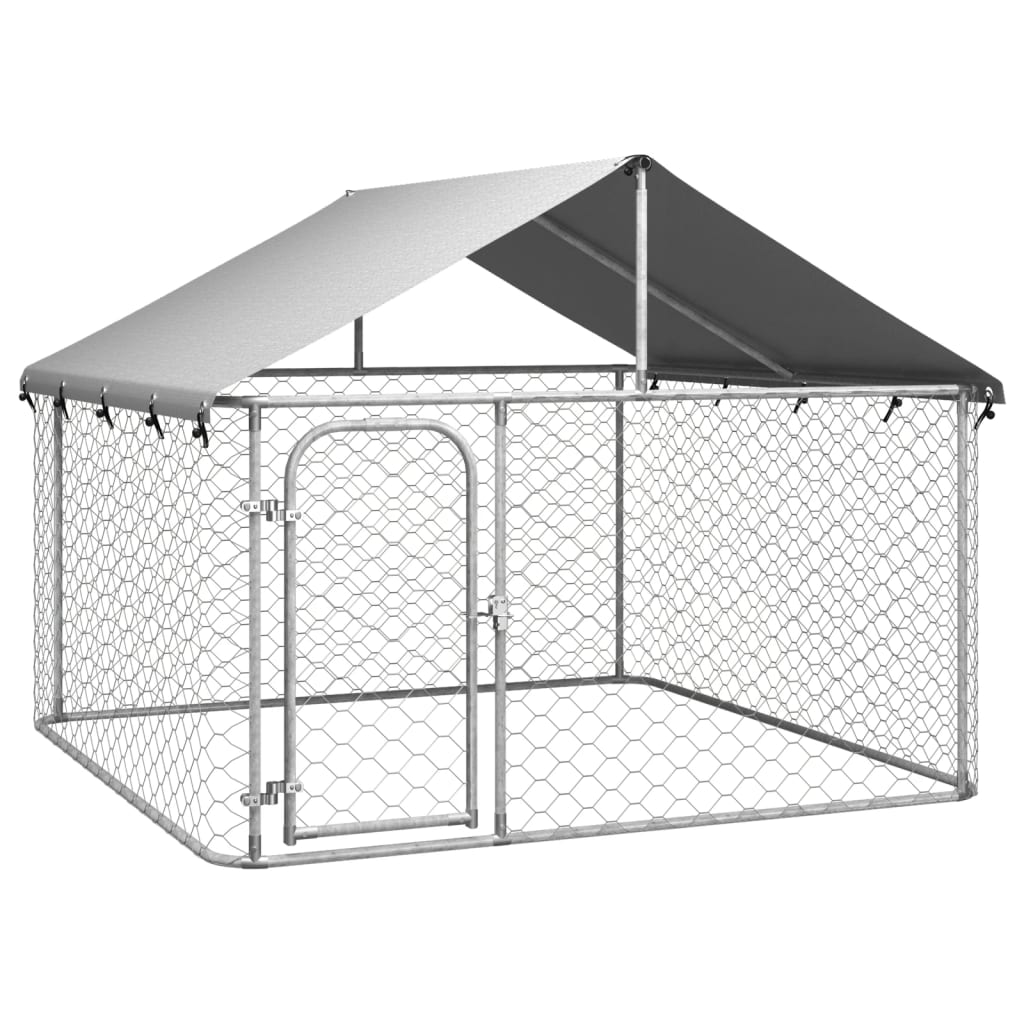 Outdoor Dog Kennel with Roof 200x200x150 cm - Direct Imports