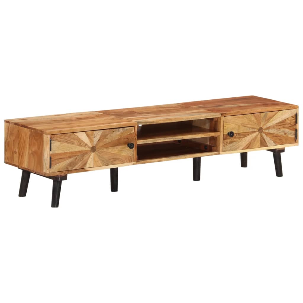 TV Cabinet 145x35x35 cm Solid Acacia Wood - Discount Dealers