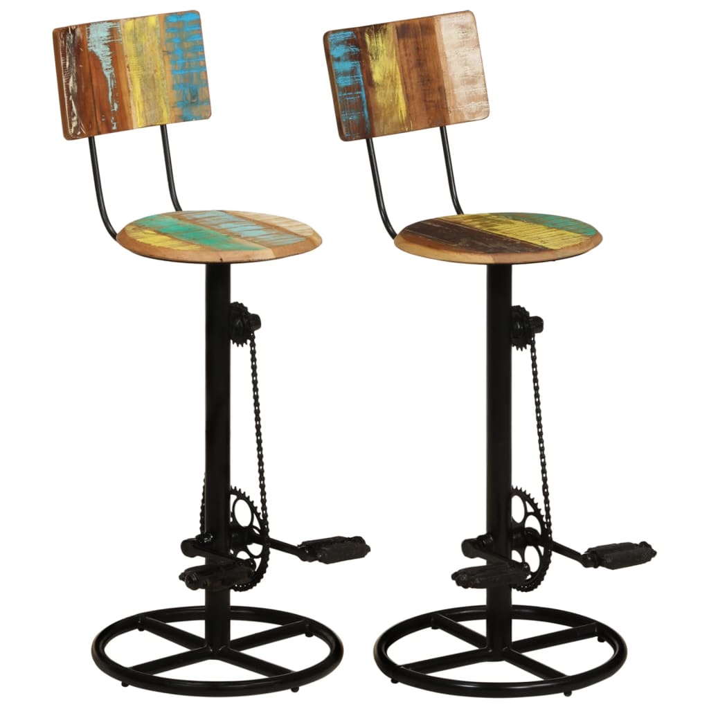 Bar Stools 2 pcs Solid Wood Reclaimed - Tyrell & Tyrell