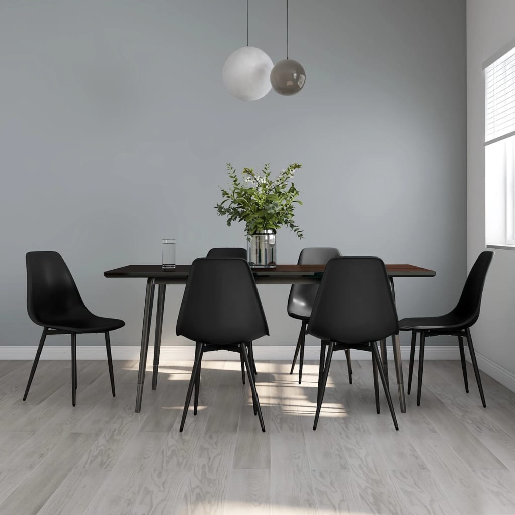 Dining Chairs 6 pcs Black PP - Style and Chic