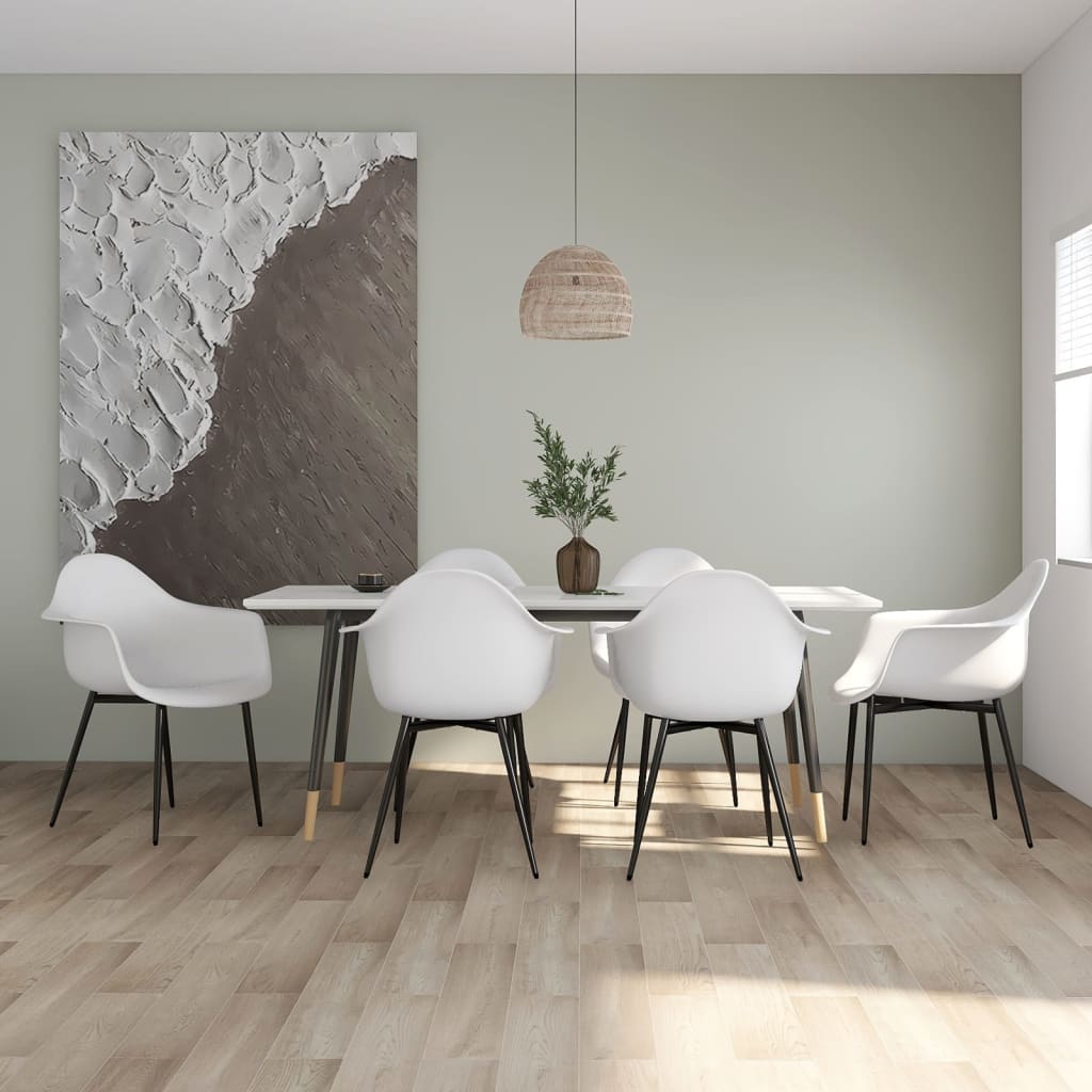Dining Chairs 6 pcs White PP - Casper Homes