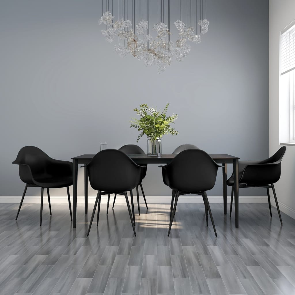 Dining Chairs 6 pcs Black PP - Direct Imports