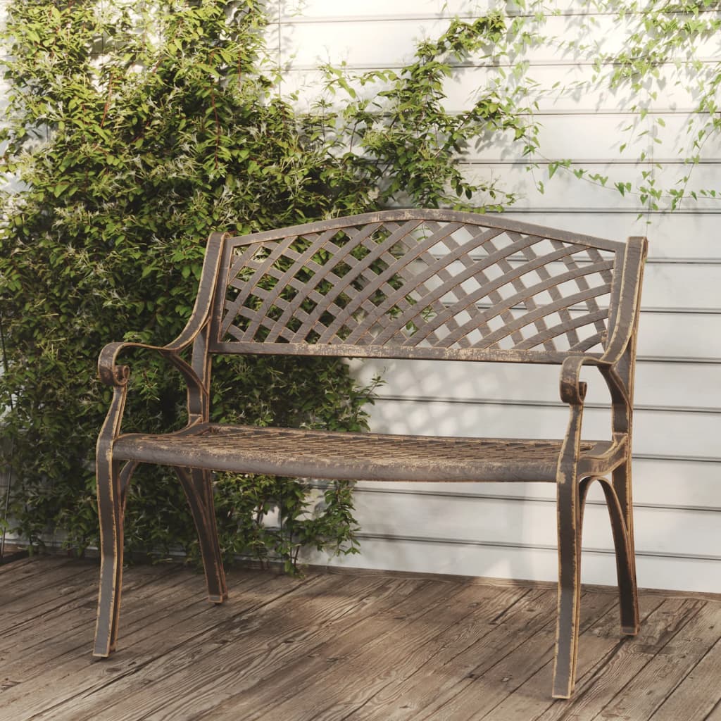 Garden Bench 102 cm Cast Aluminium Bronze - Style and Chic