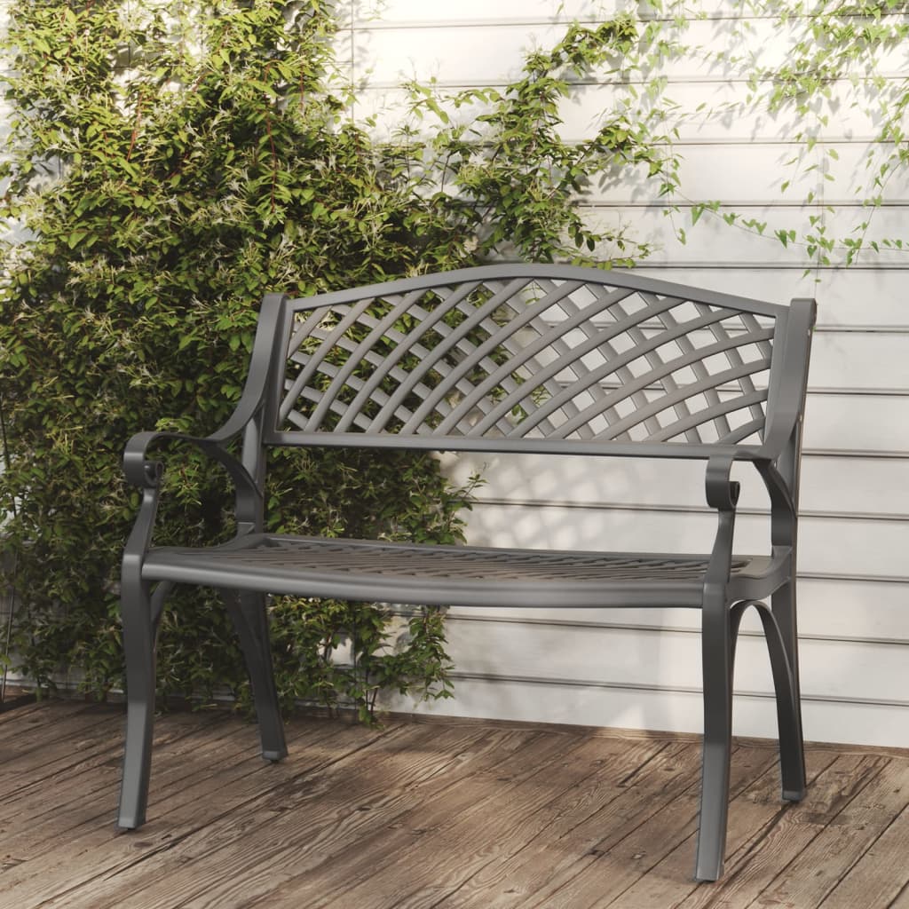Garden Bench 102 cm Cast Aluminium Black - Merkel Designers