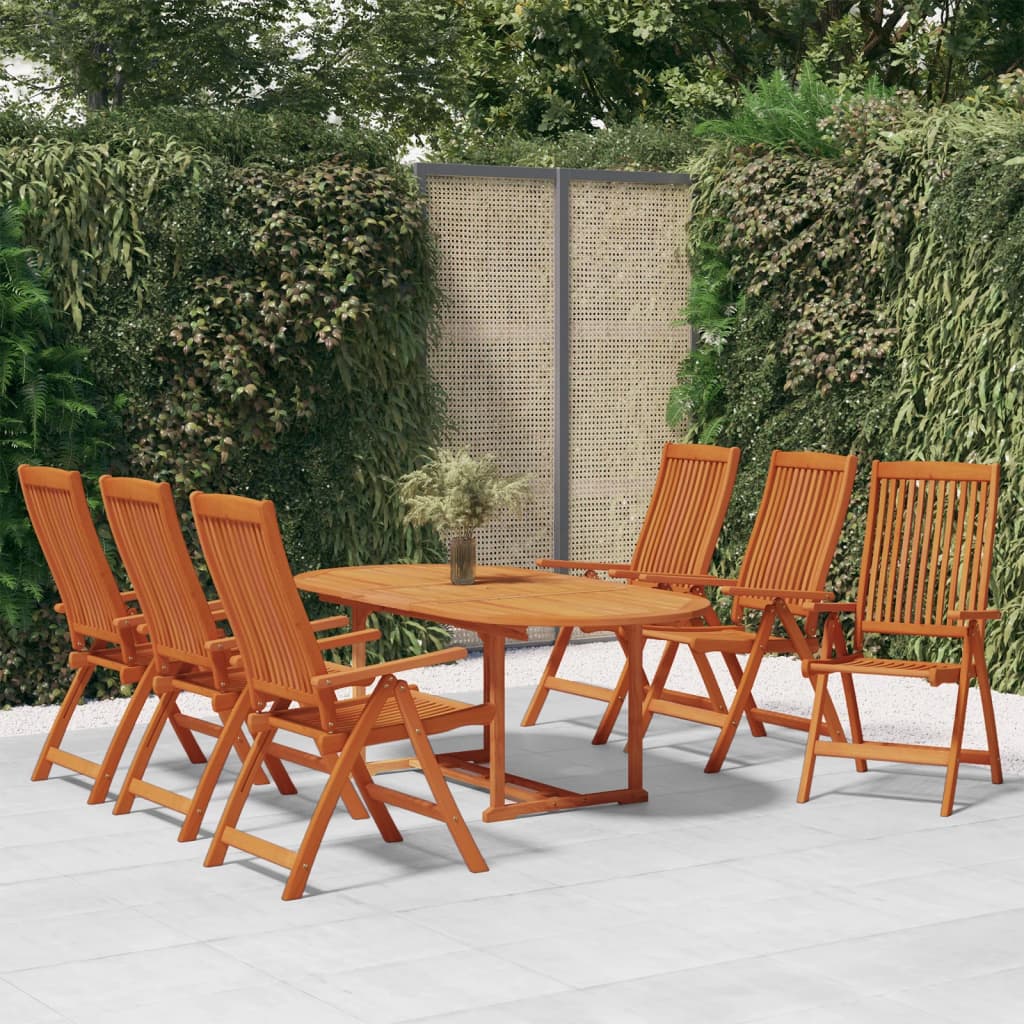 7 Piece Garden Dining Set Solid Wood Eucalyptus - Casper Homes