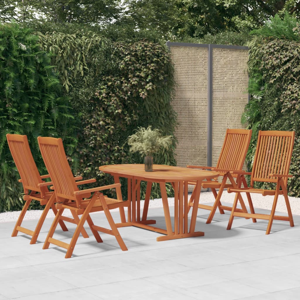 5 Piece Garden Dining Set Solid Wood Eucalyptus - Discount Dealers