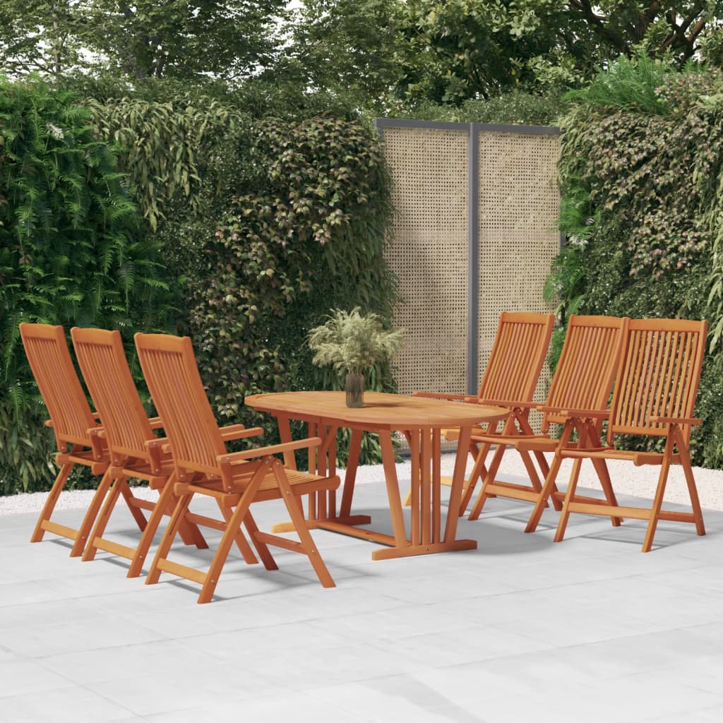 7 Piece Garden Dining Set Solid Wood Eucalyptus - All Things Good