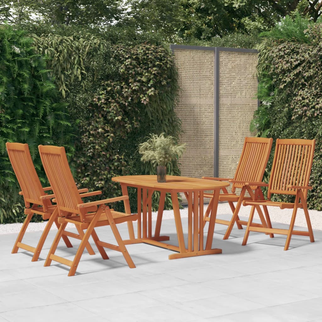 Folding Garden Chairs 4 pcs Solid Wood Eucalyptus - Tyrell & Tyrell