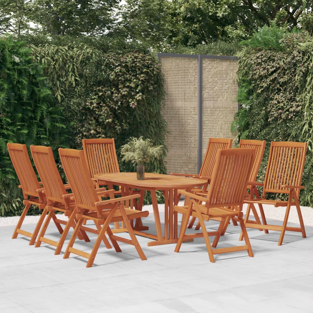 Folding Garden Chairs 8 pcs Solid Wood Eucalyptus - Brittle & Co