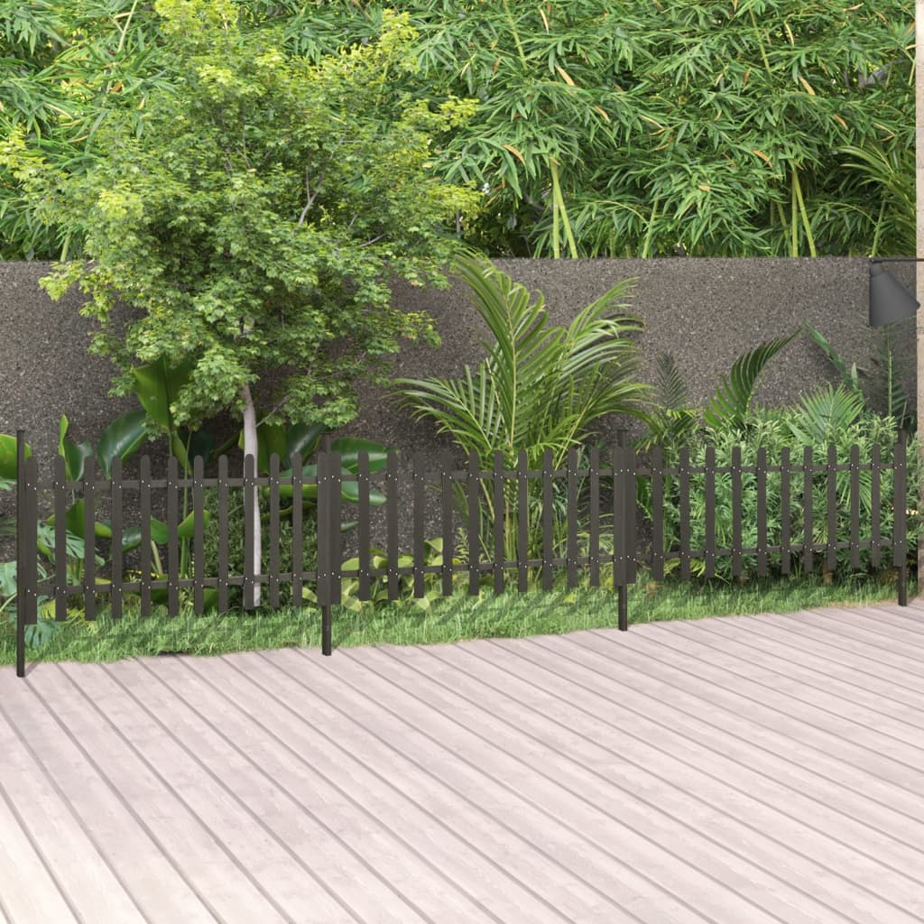 Picket Fence with Posts 3 pcs WPC 614x80 cm - Sid & Sam