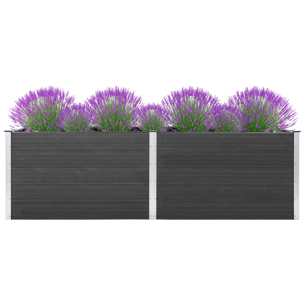 Garden Raised Bed 200x50x91 cm WPC Grey - Discount Dealers
