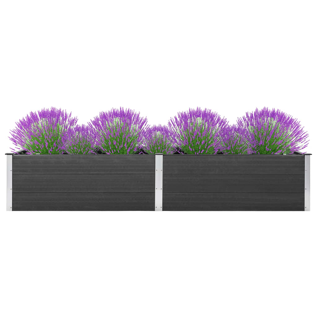 Garden Raised Bed 200x100x54 cm WPC Grey - All Things Good