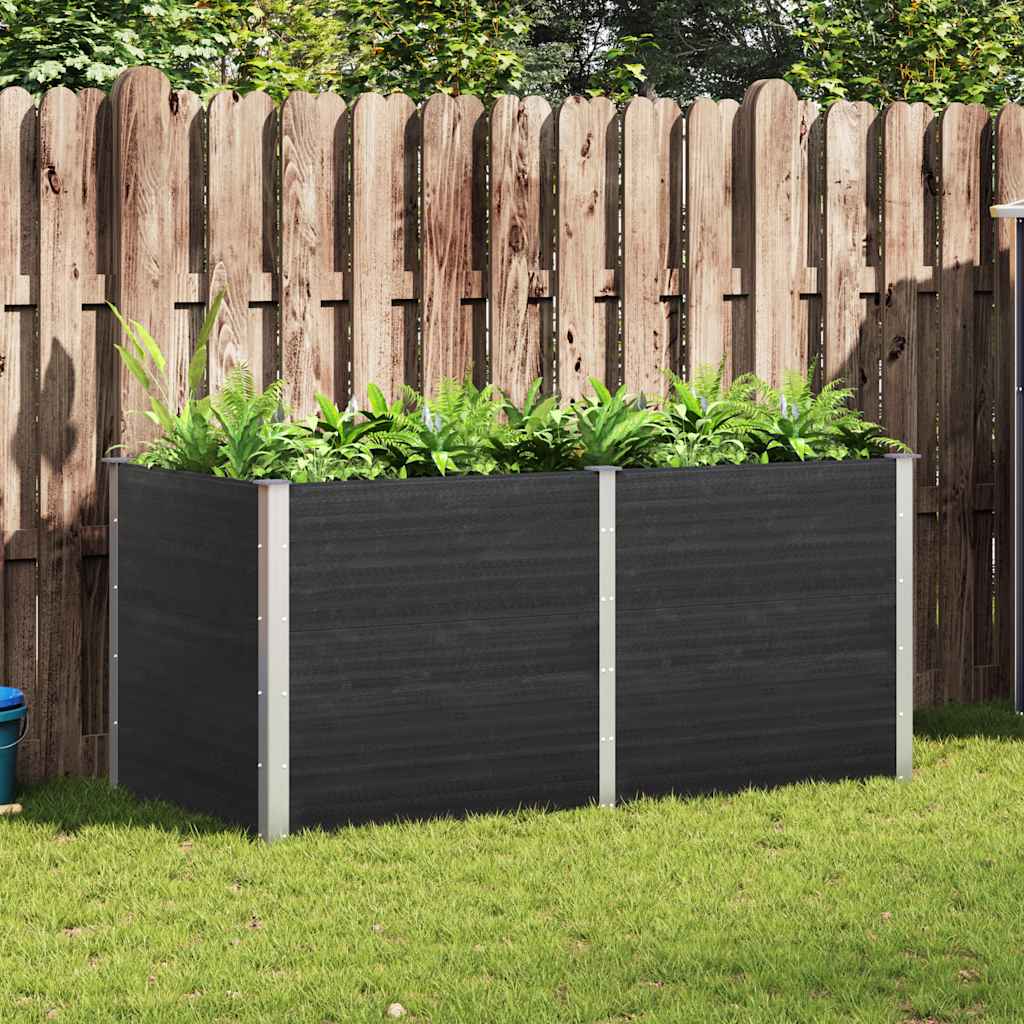 Garden Raised Bed 200x100x91 cm WPC Grey - Sid & Sam