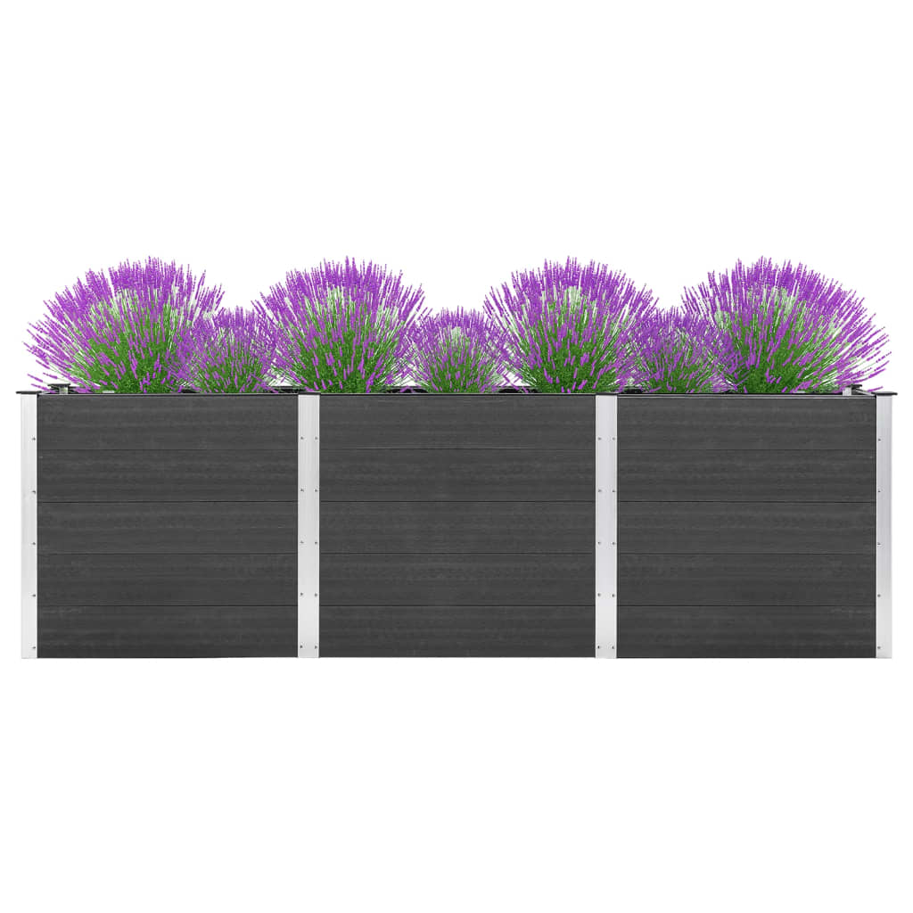 Garden Raised Bed 300x100x91 cm WPC Grey - The Home Maker