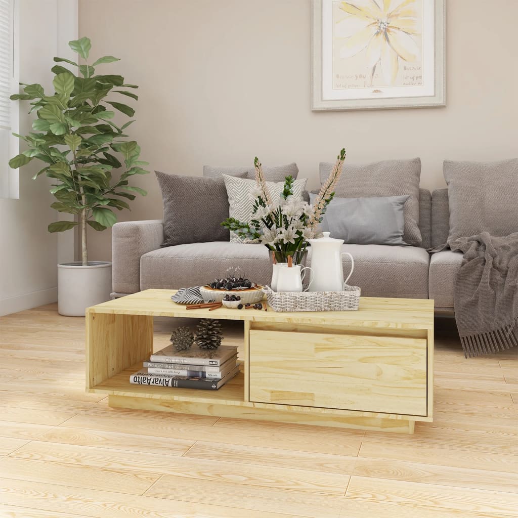 Coffee Table 110x50x33.5 cm Solid Pinewood - All Things Good