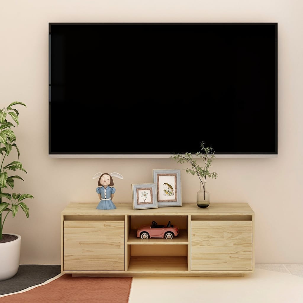 TV Cabinet 110x30x40 cm Solid Pinewood - Sid & Sam
