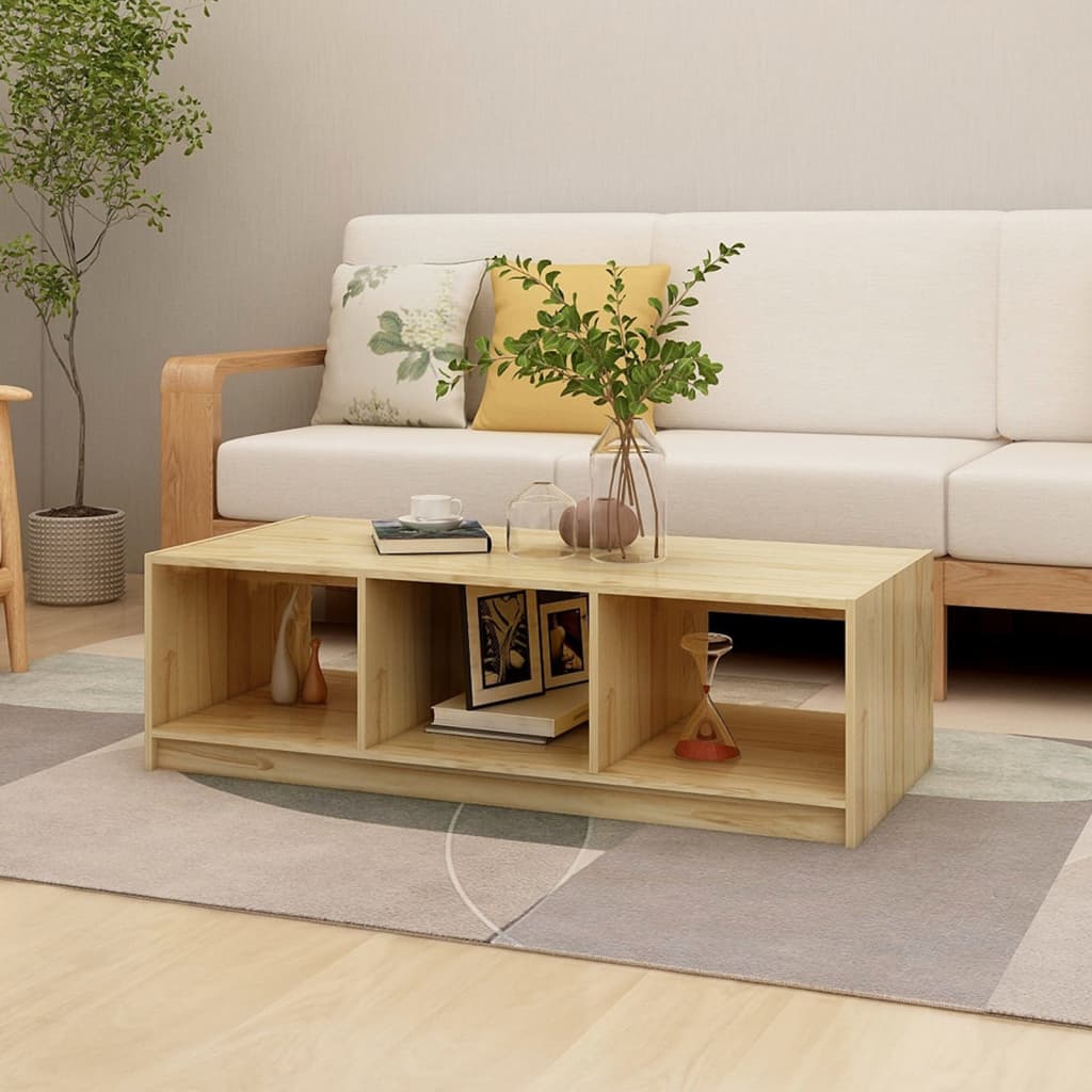 Coffee Table 110x50x34 cm Solid Pinewood - Discount Dealers