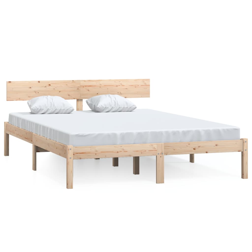 Bed Frame Solid Wood Pine 160x200 cm - Unbeatable Bargains