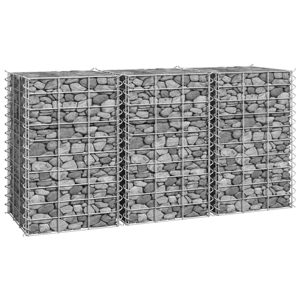 Gabion Raised Beds 3 pcs 30x30x50 cm Iron - Unbeatable Bargains