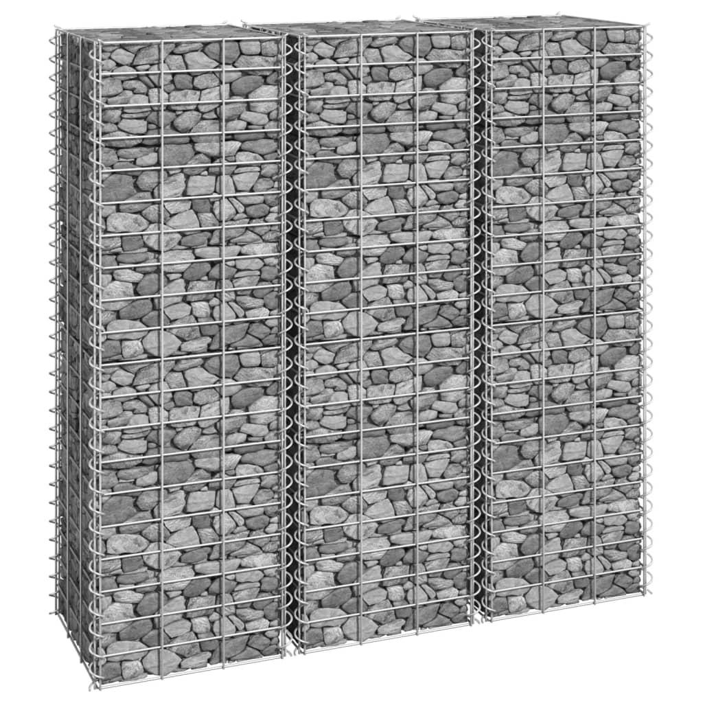 Gabion Raised Beds 3 pcs 30x30x100 cm Iron - Brittle & Co