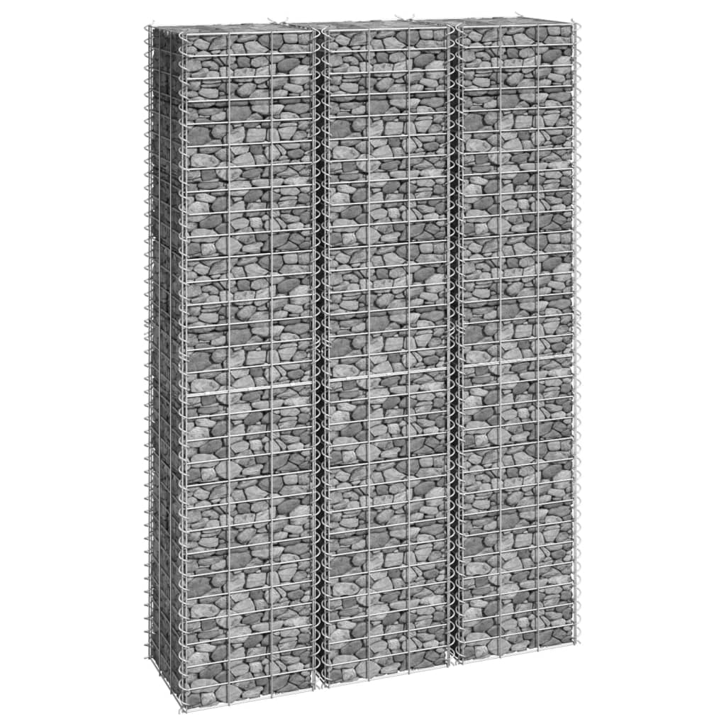 Gabion Raised Beds 3 pcs 30x30x150 cm Iron - Millennium Furniture