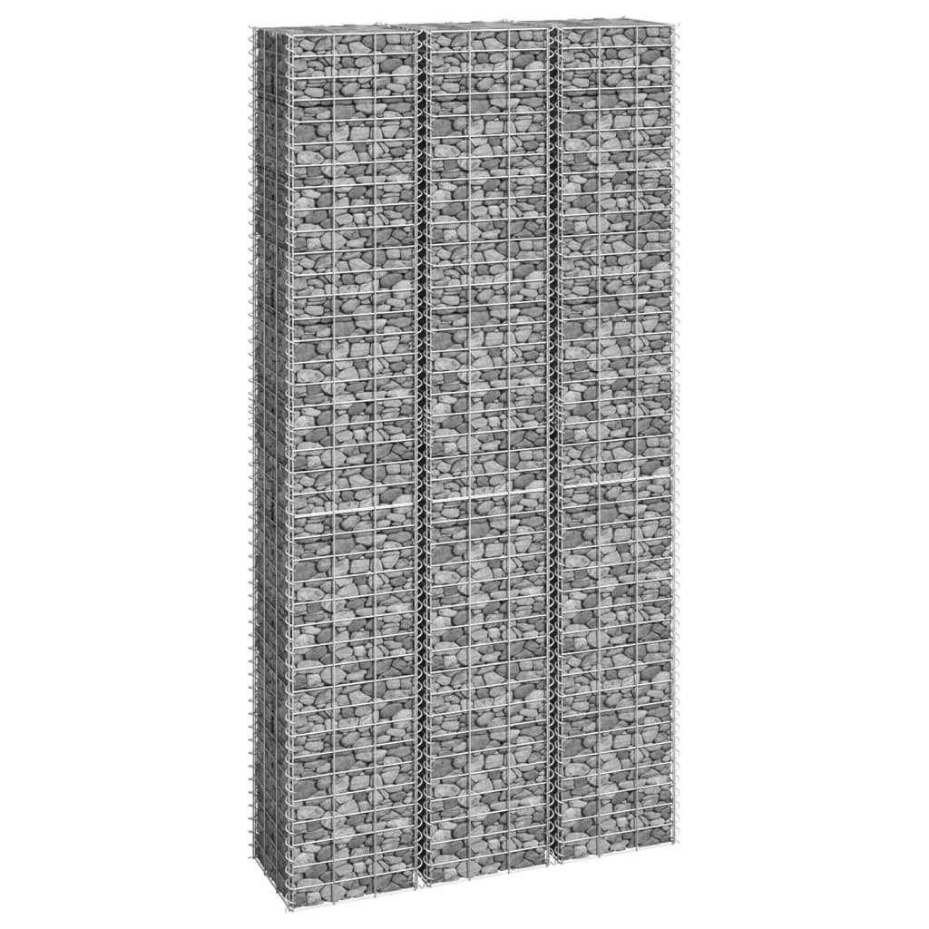 Gabion Raised Beds 3 pcs 30x30x200 cm Iron - Design Hut
