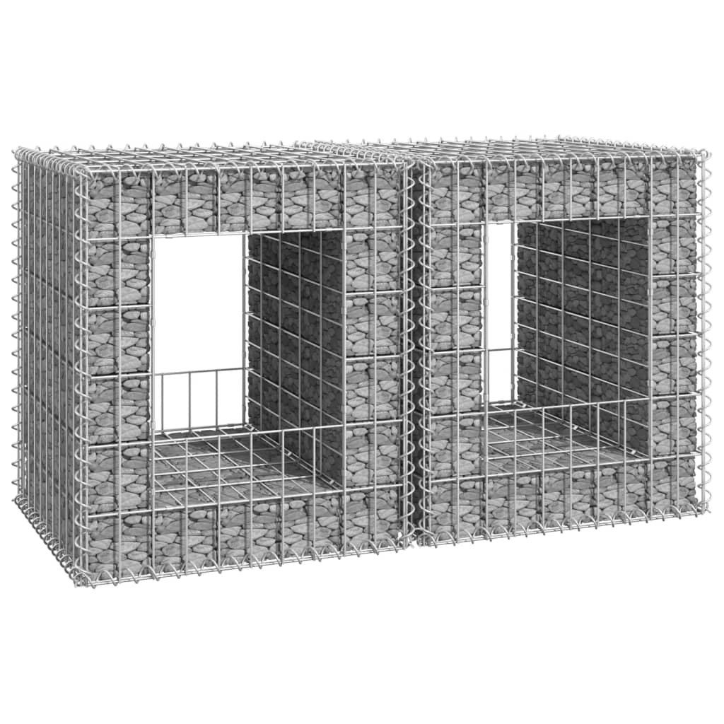 Gabion Basket Posts 2 pcs 50x50x60 cm Iron - R and M Furniture