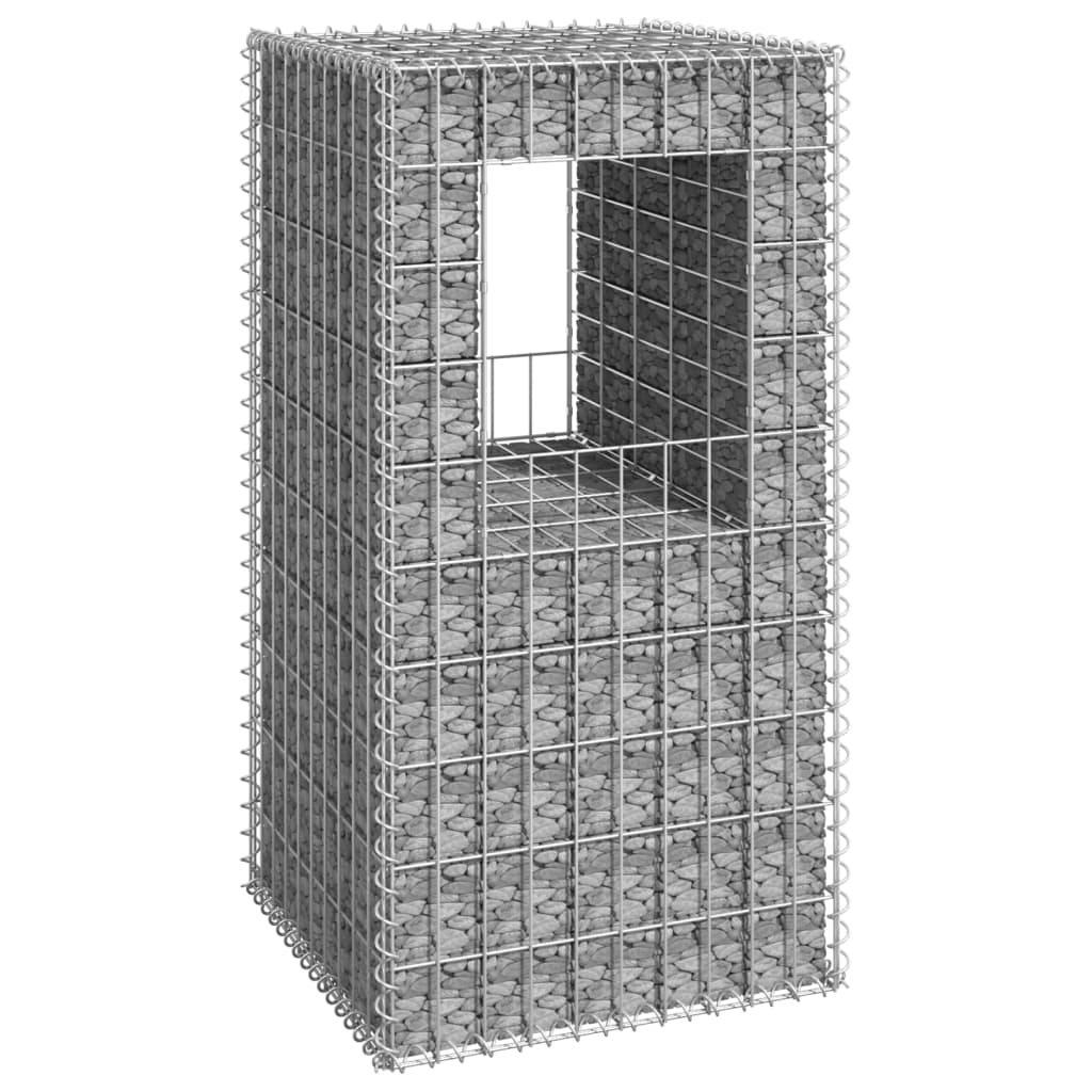 Gabion Basket Post 50x50x100 cm Iron - The Home Maker