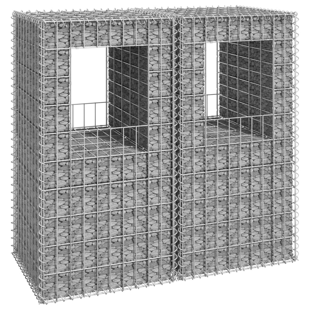 Gabion Basket Posts 2 pcs 50x50x100 cm Iron - Unbeatable Bargains