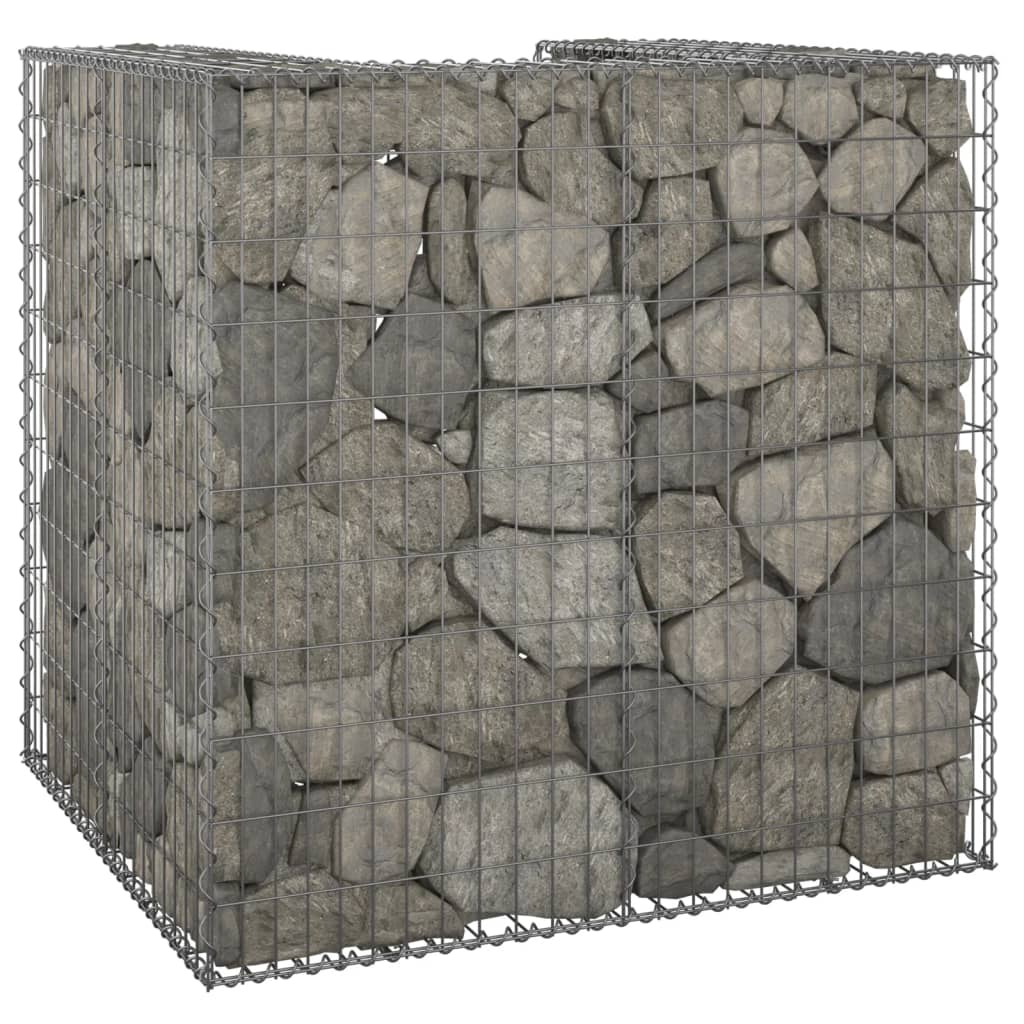 Gabion Wall for Garbage Bin Galvanised Steel 110x100x110 cm - Discount Dealers