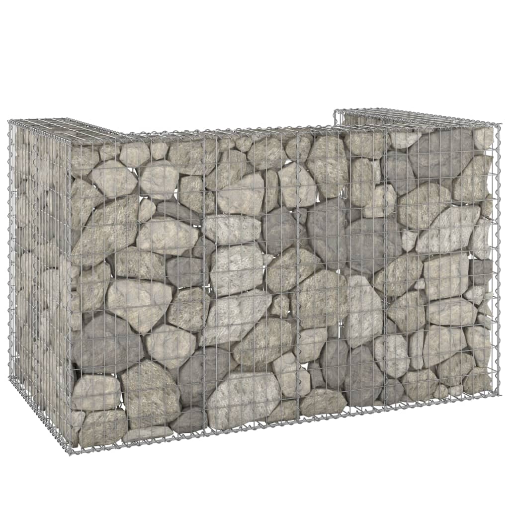 Gabion Wall for Garbage Bins Galvanised Steel 180x100x110 cm - Direct Imports