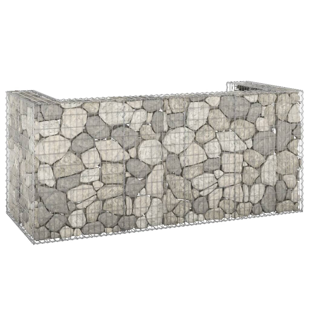 Gabion Wall for Garbage Bins Galvanised Steel 254x100x110 cm - Discount Dealers