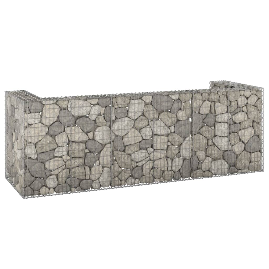Gabion Wall for Garbage Bins Galvanised Steel 325x100x110 cm - Millennium Furniture